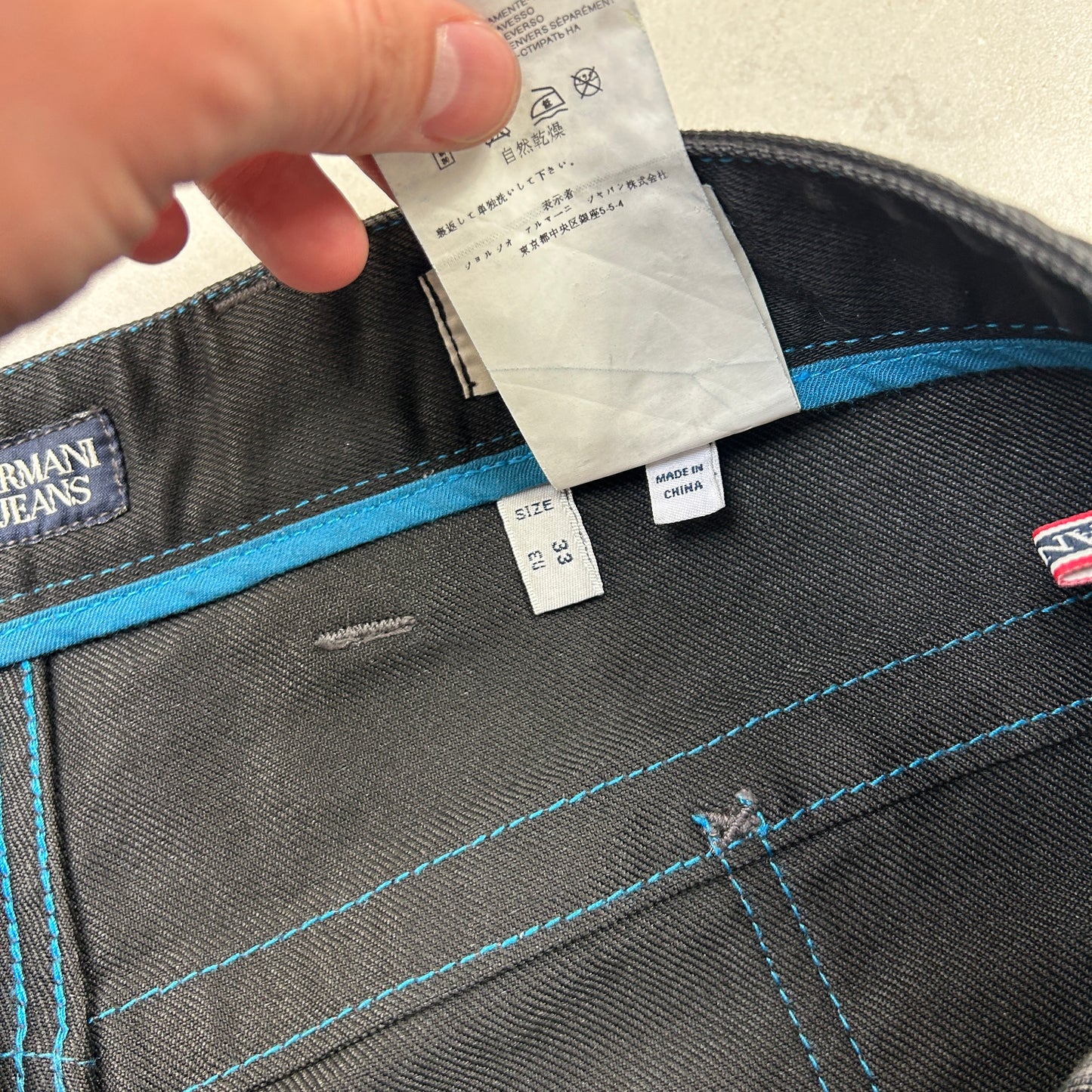 Vintage Armani Black Straight Jeans - 33