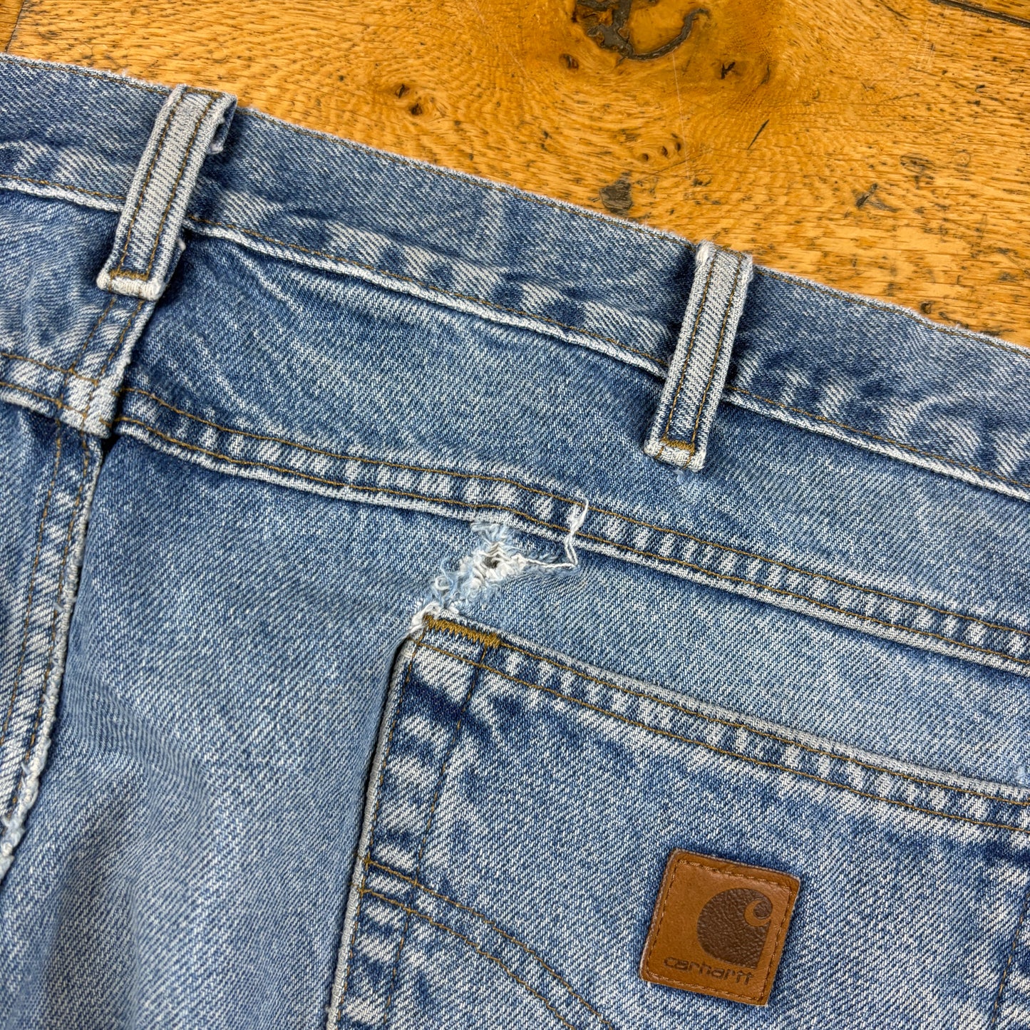 Vintage Carhartt Blue Workwear Carpenter Baggy Jeans - 38
