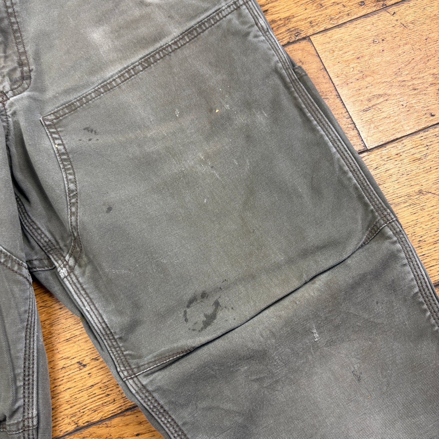 Vintage Carhartt Grey Double Knee Workwear Carpenter Baggy Trousers -