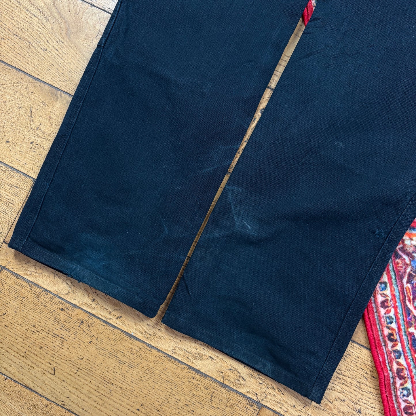 Vintage Carhartt Black Double Knee Workwear Carpenter Baggy Trousers - 36