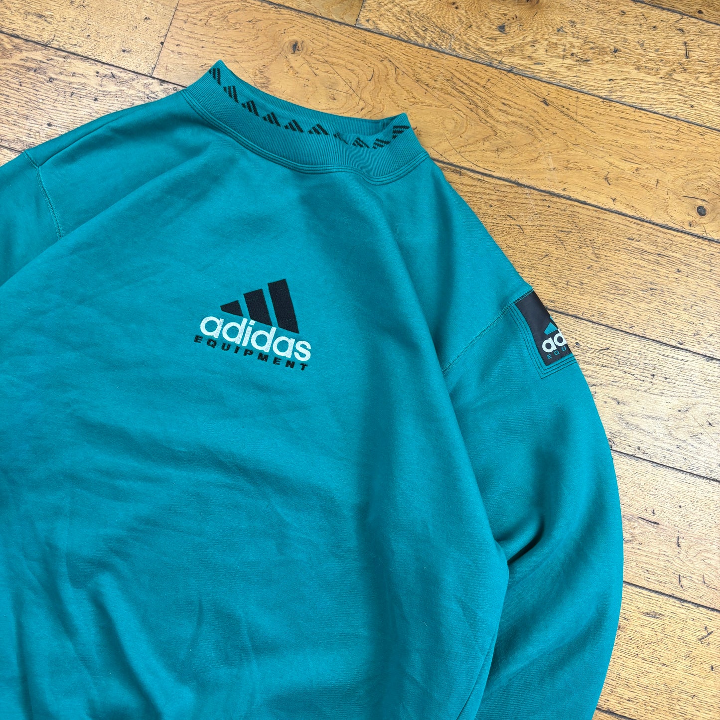 Vintage Adidas Equipment Green Embroidered Sweatshirt - XXL
