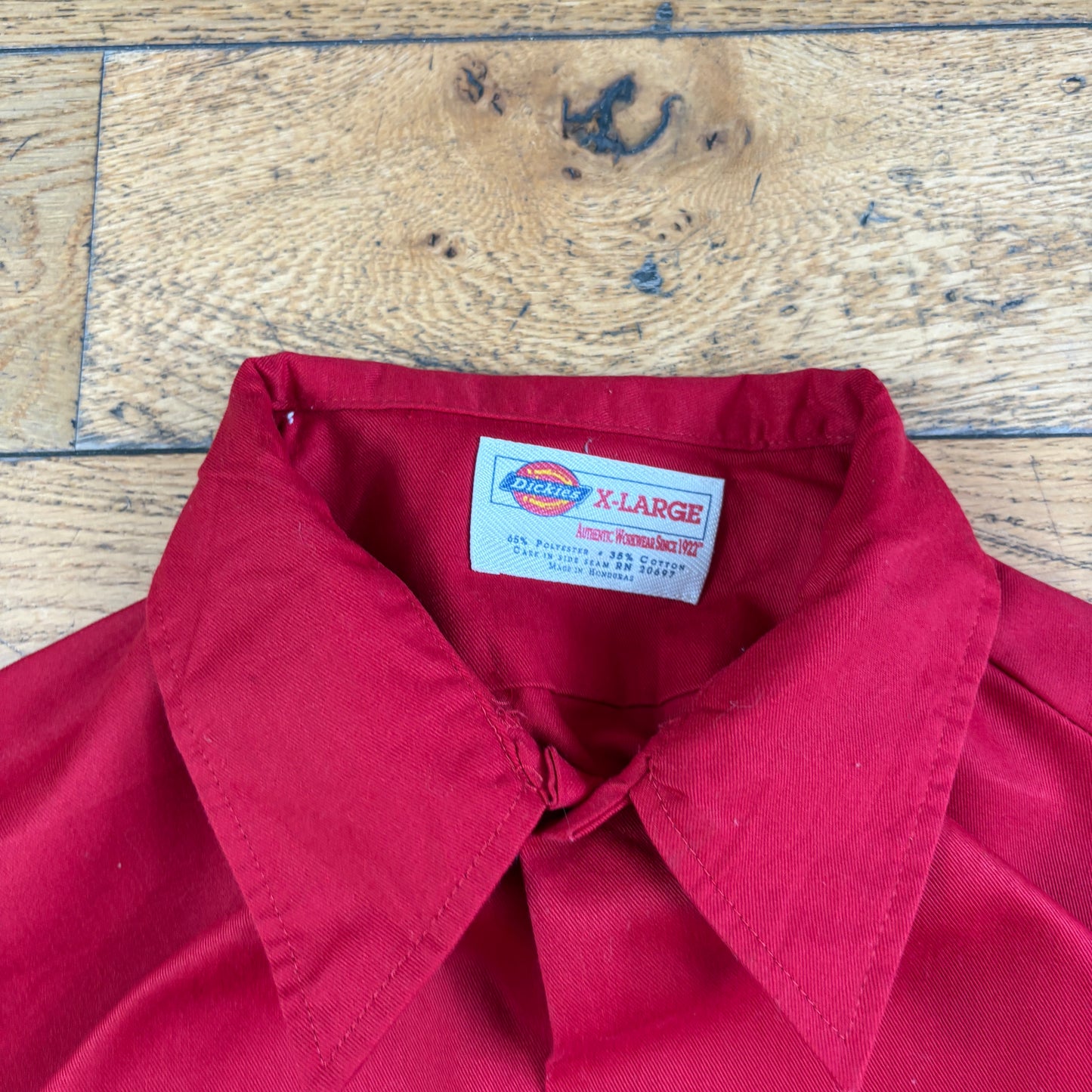 Vintage Dickies Red Short Sleeve Workwear Shirt - XL