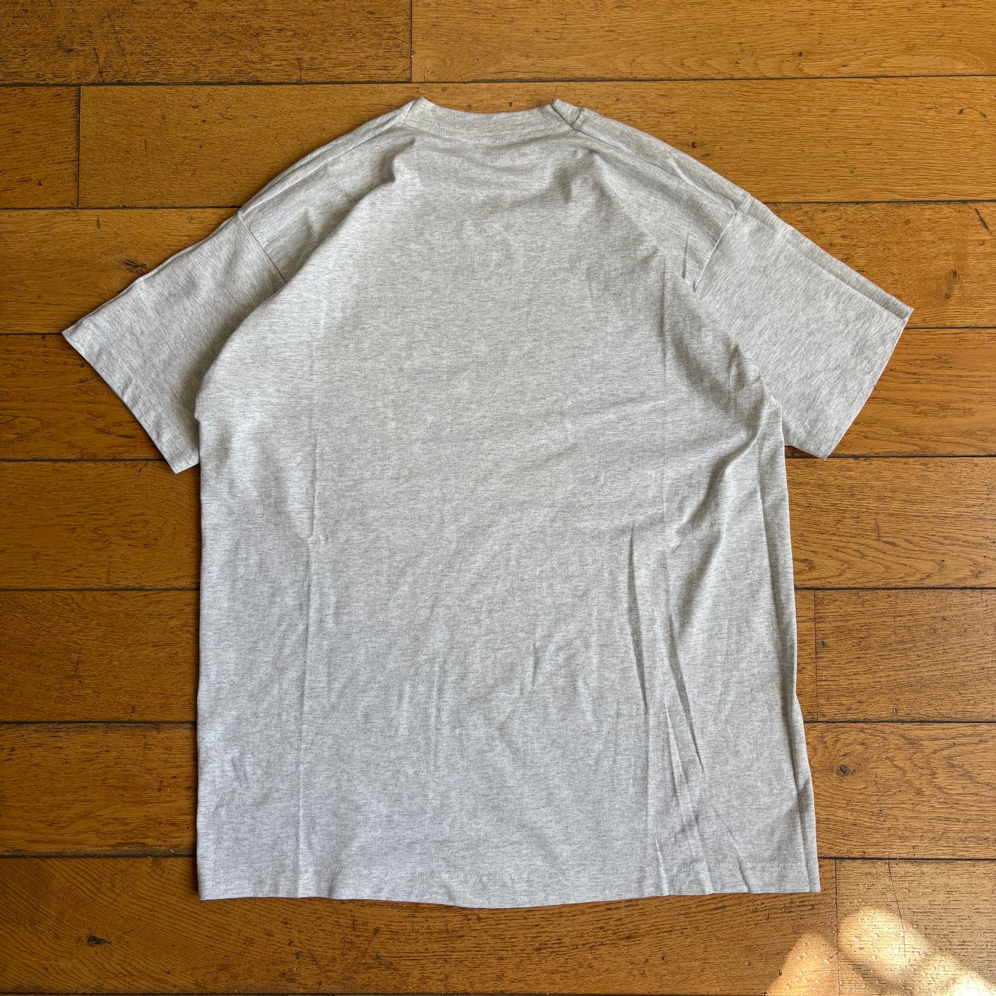 Vintage 90s Motorbike Santa Christmas Grey Single Stitch Graphic T-Shirt - L