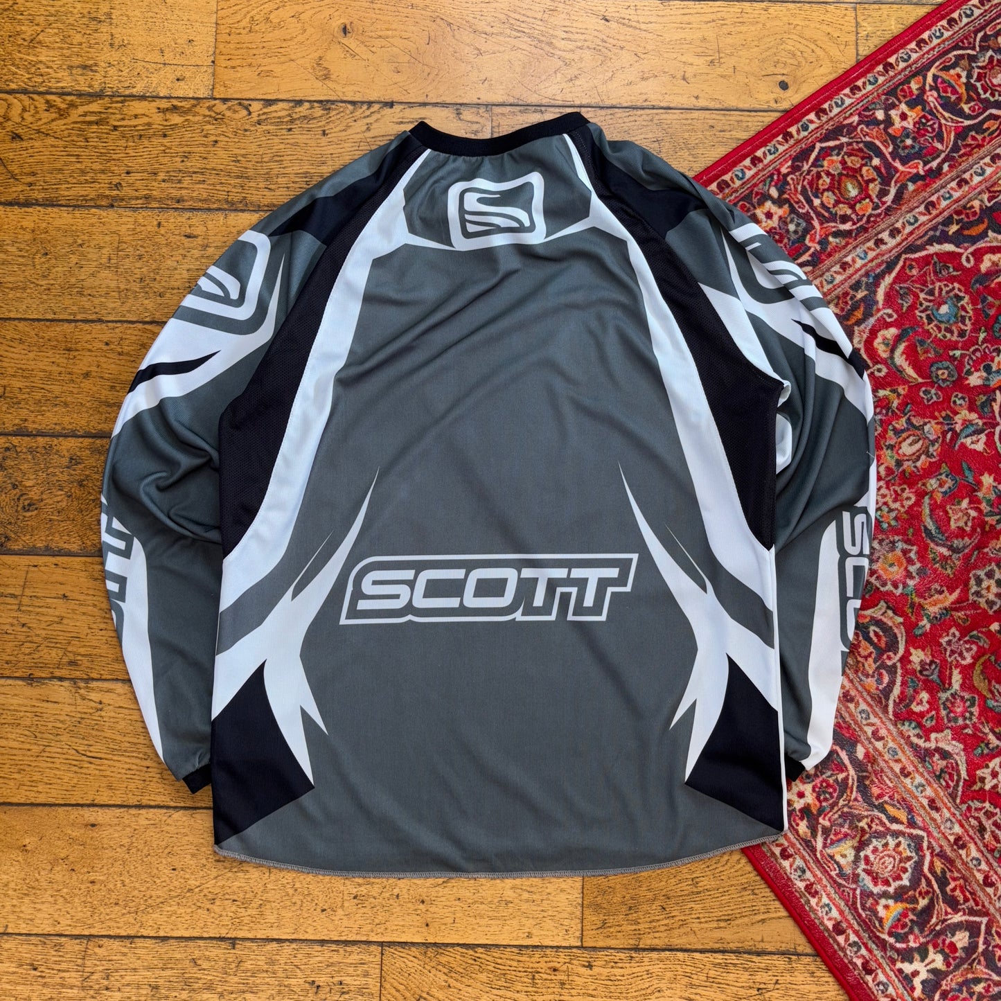 Vintage Scott Grey Long Sleeve Motorbike Racing T-Shirt - L