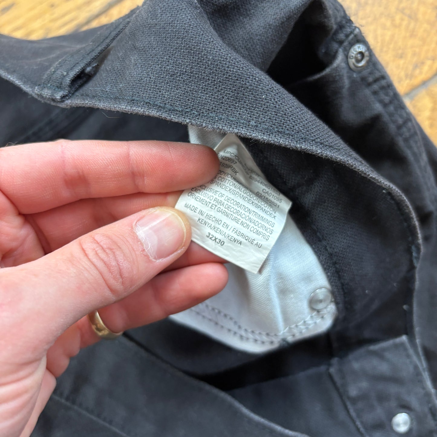 Vintage Dickies Black Workwear Carpenter Baggy Trousers - 34