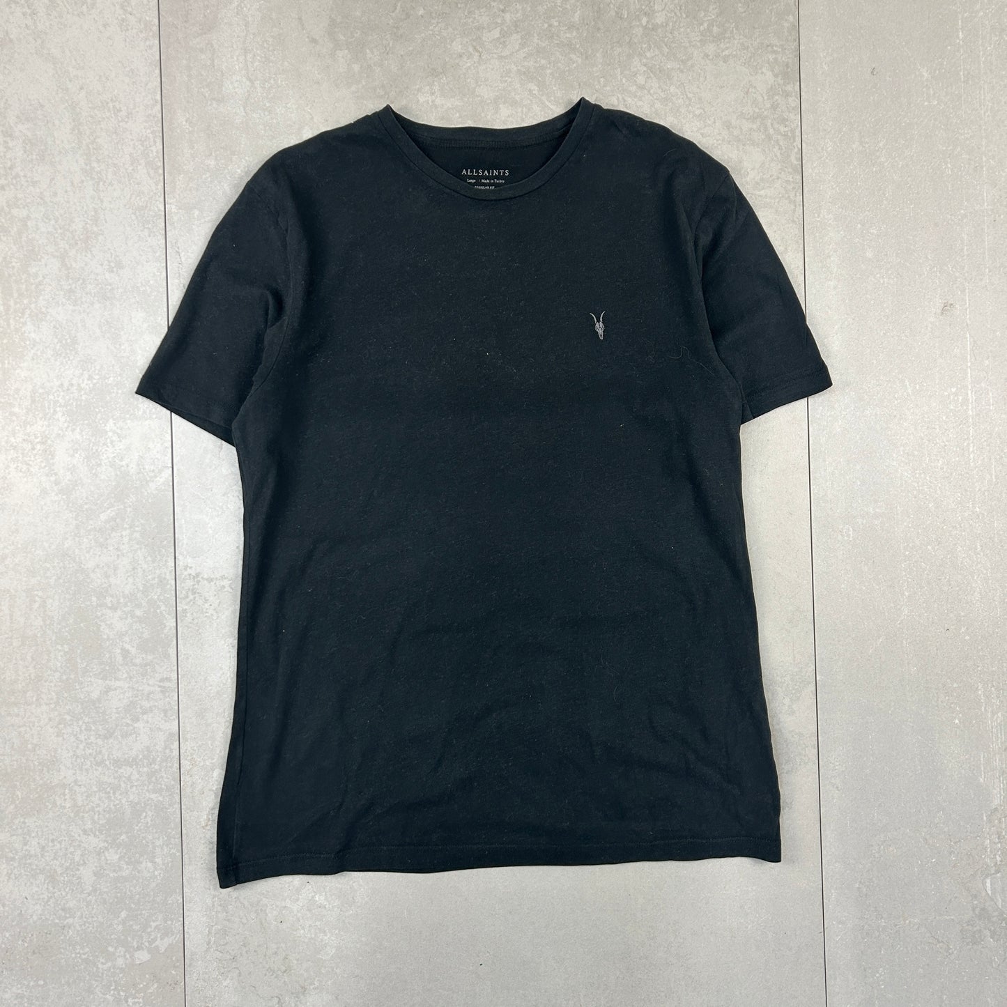 All Saints Black Embroidered T-shirt - S
