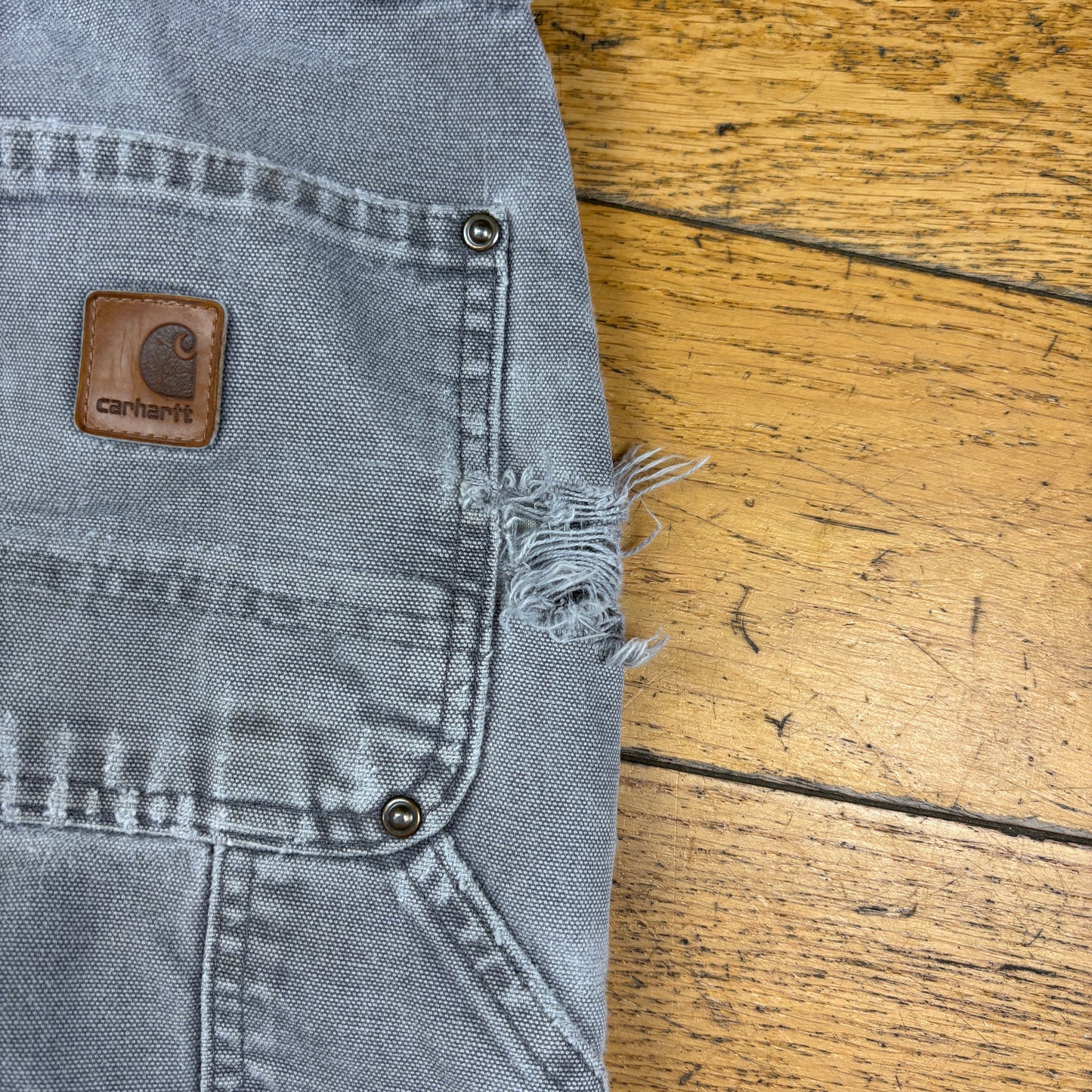 Vintage Carhartt Grey Double Knee Workwear Carpenter Baggy Trousers - 30