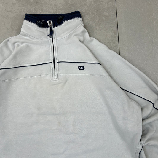 Vintage 00s Champion Embroidered Grey Sweatshirt - XL