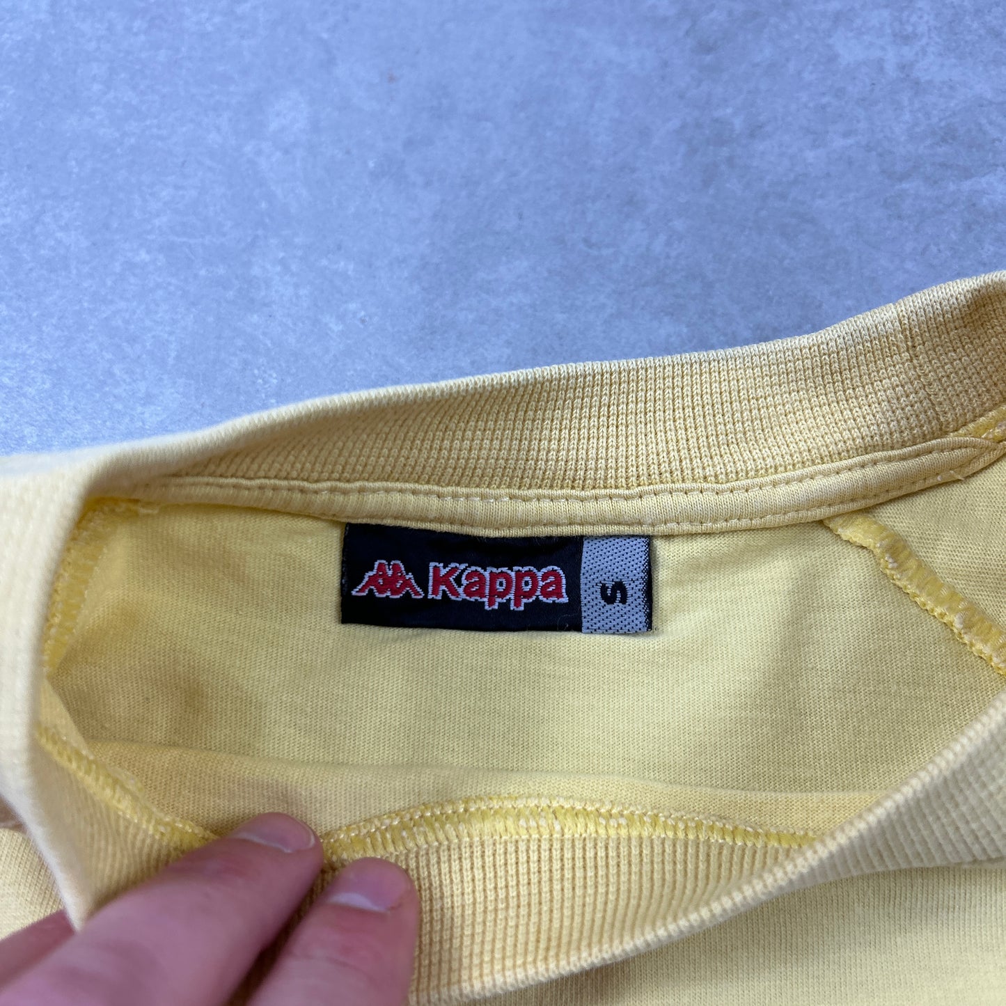 Vintage 1985 Kappa Yellow Graphic T-Shirt - S