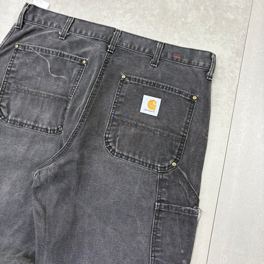Vintage Carhartt Black Workwear Carpenter Baggy Trousers - 34