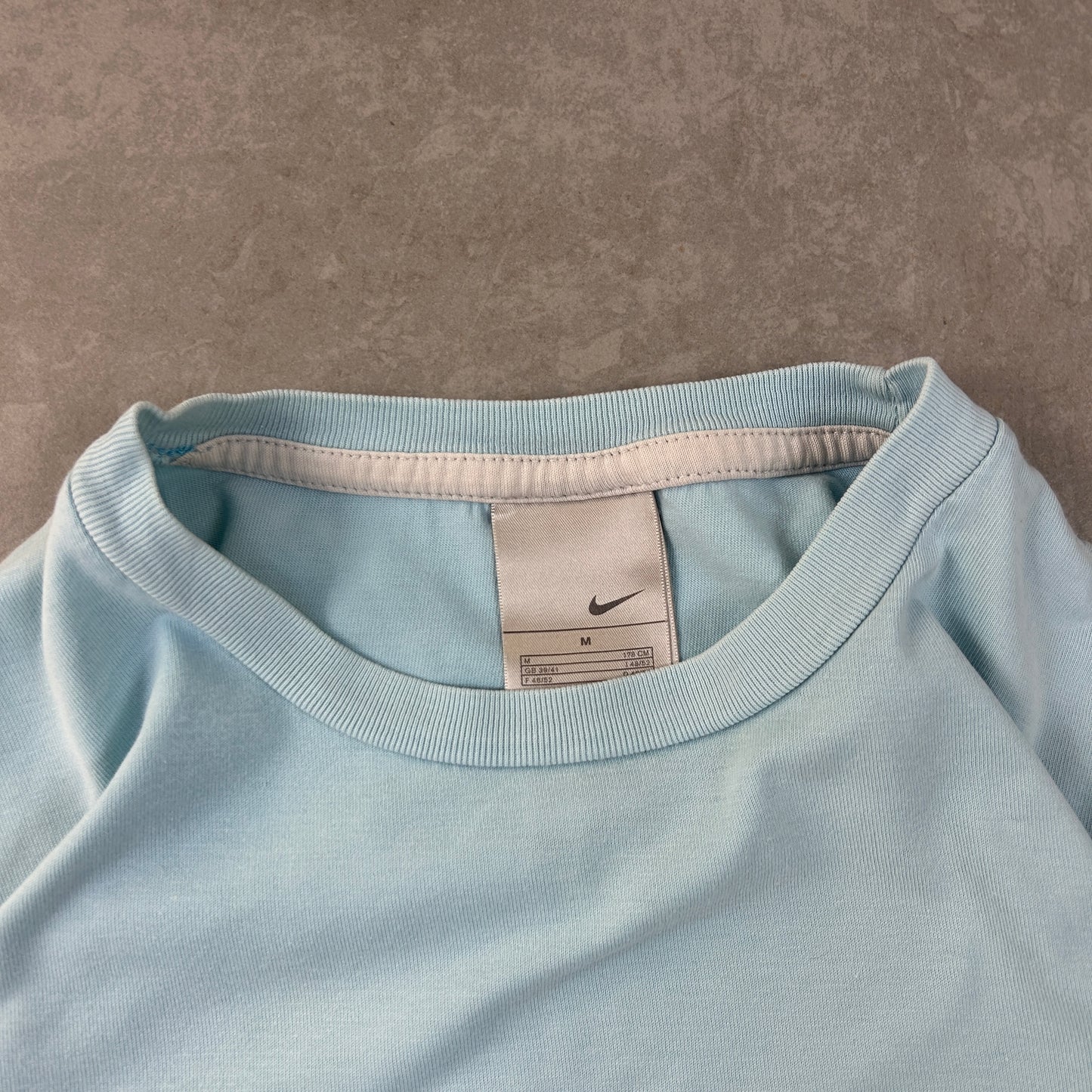 Vintage 00s Nike Swoosh Silver Tag Baby Blue T-Shirt - S