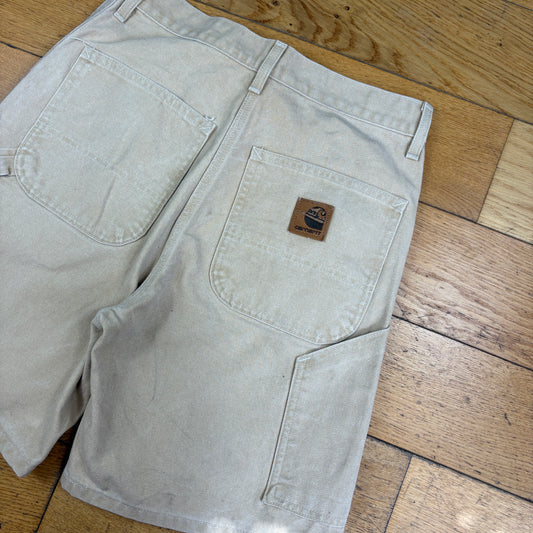Vintage Carhartt Cream Workwear Baggy Carpenter Shorts - 31