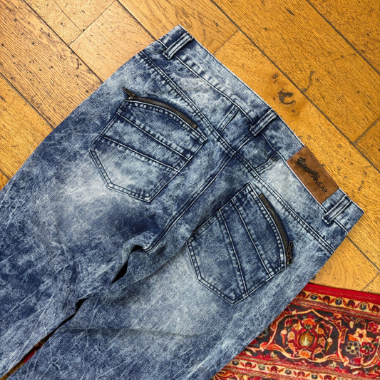 Vintage Rocawear Blue Acid Wash Embroidered Y2K Hip Hop Straight Jeans - 36