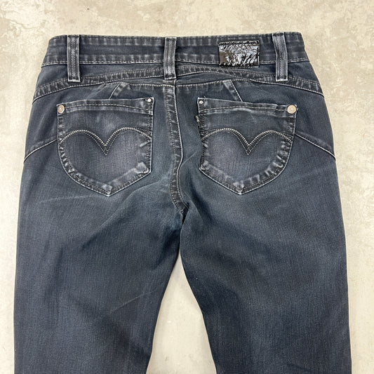 Vintage Levis Black Skinny Womens Denim Jeans - 8/10