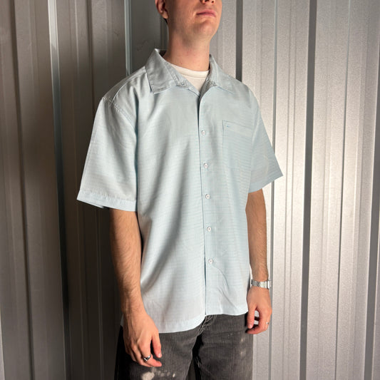 Vintage Quiksilver Blue Check Plaid Surfwear Short Sleeve Shirt - XL