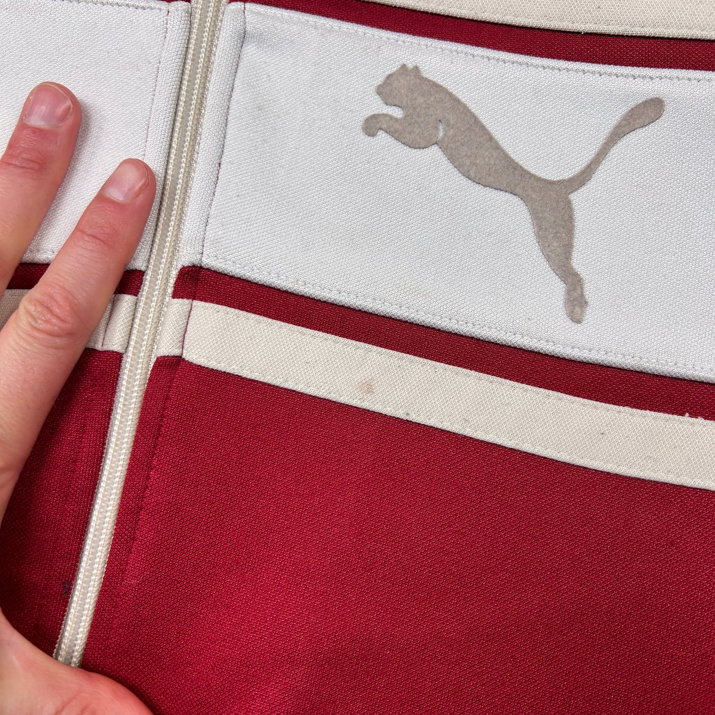 Vintage Puma Tracksuit Zip Red Sweatshirt Jacket - S