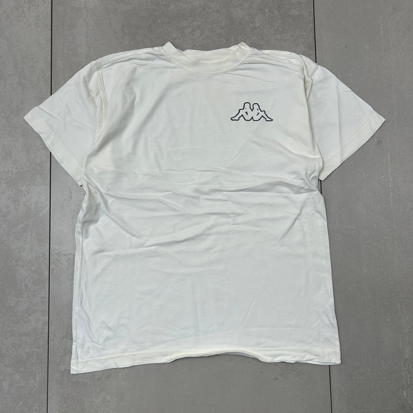 Vintage Kappa Cream White Graphic T-Shirt - M
