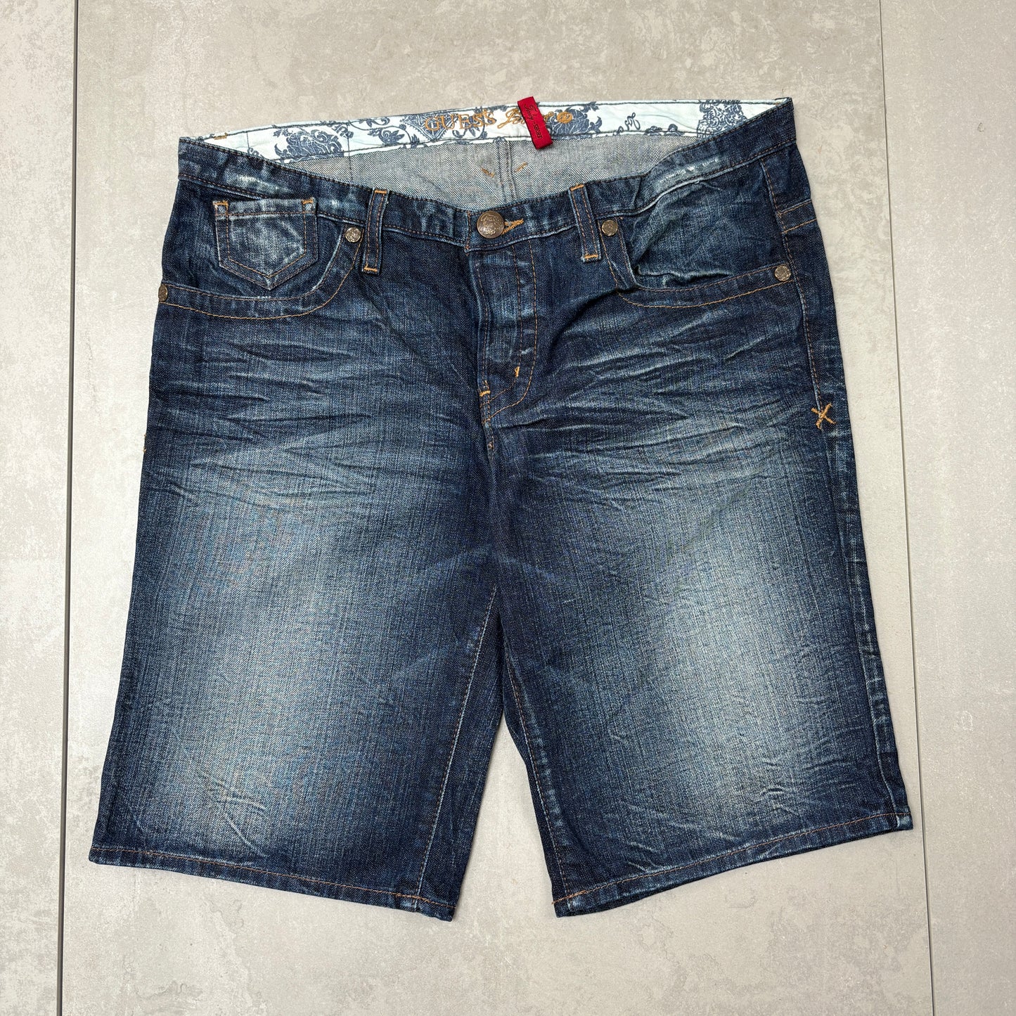Vintage Guess Blue Hip Hop Baggy Shorts Jorts - 36