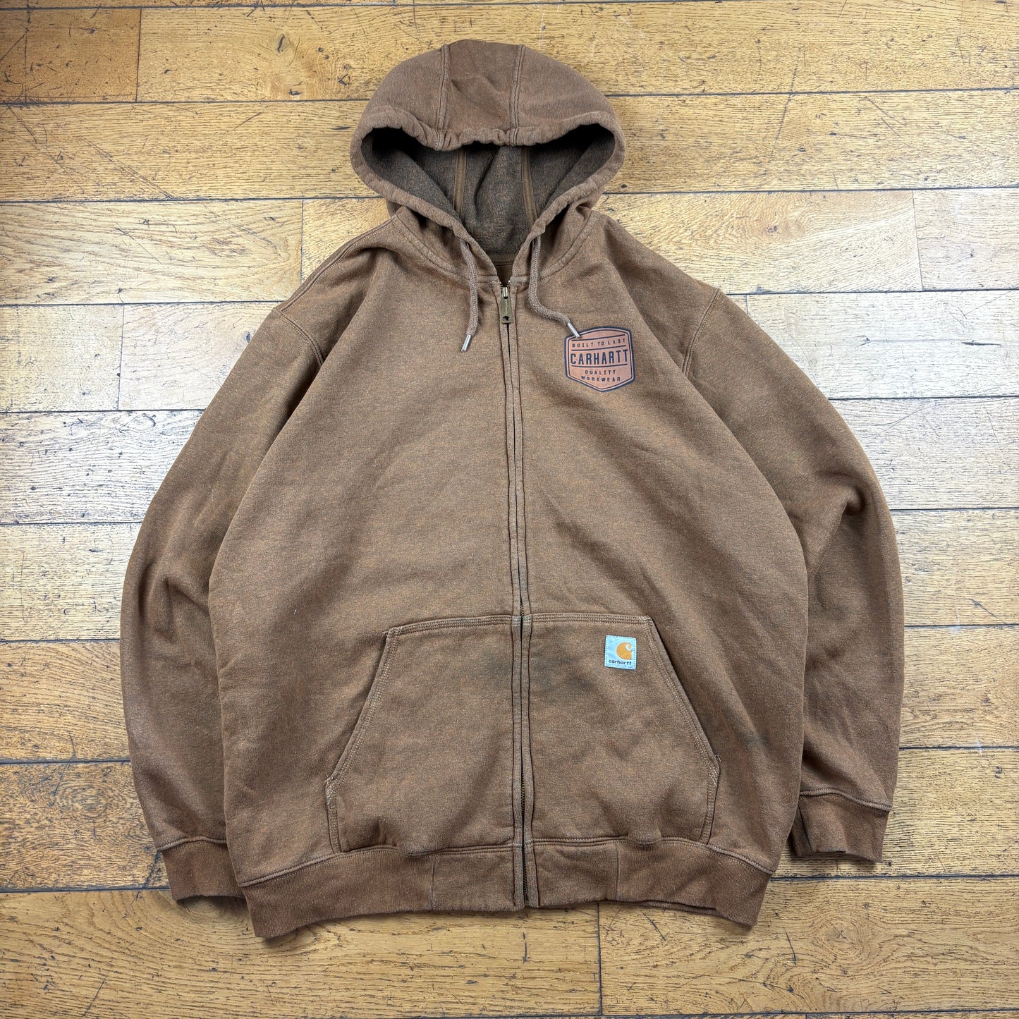 Vintage Carhartt Brown Hoodie Sweatshirt - XL