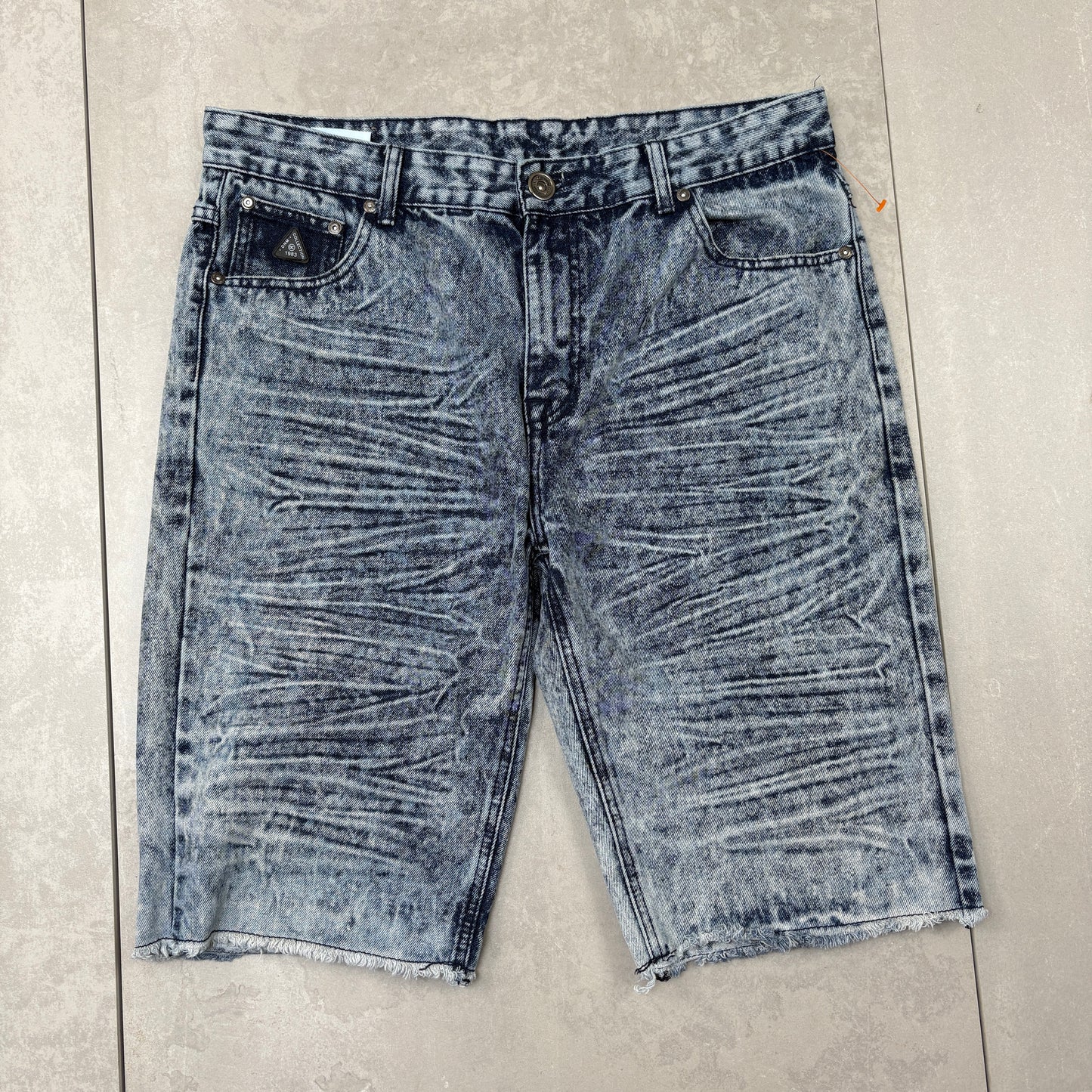 Vintage Moto Hip Hop Baggy Blue Shorts Jorts - 36