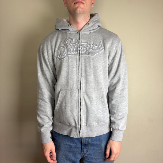 Vintage Saltrock Fleece Lined Grey Surfwear Hoodie Sweatshirt - L