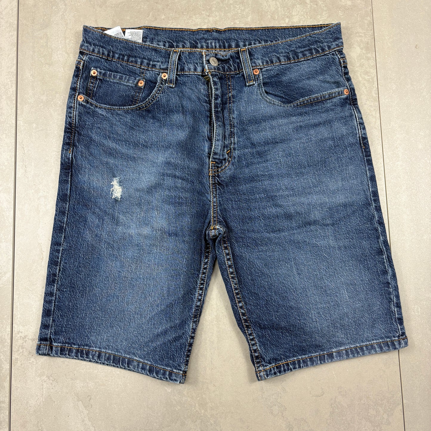 Vintage Levis 405 Blue Baggy Denim Shorts - 34