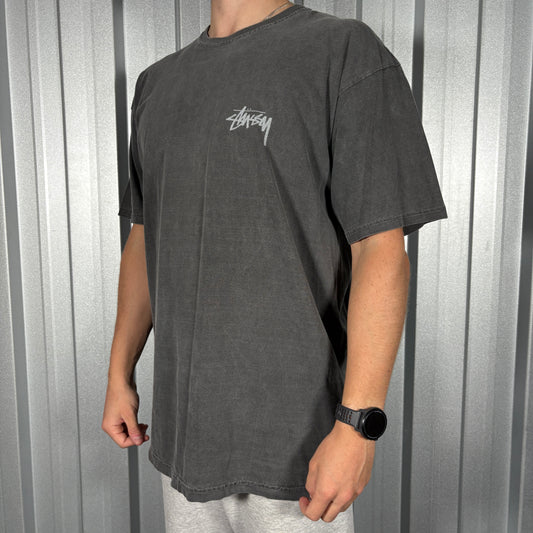 Stussy Grey 8 Ball Graphic T Shirt - L