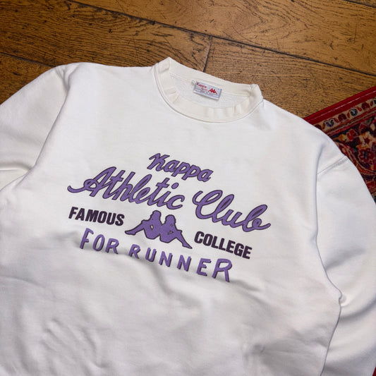 Vintage 90s Kappa White Athletics Boxy Sweatshirt - L