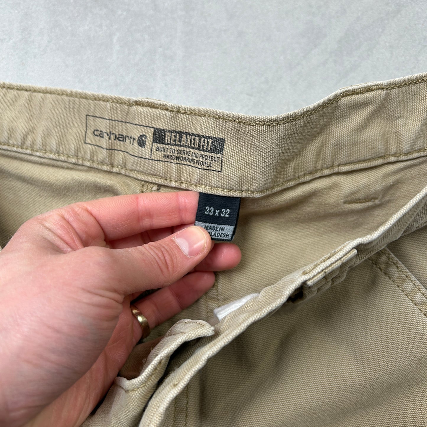 Vintage Carhartt Workwear Carpenter Baggy Brown Trousers - 33