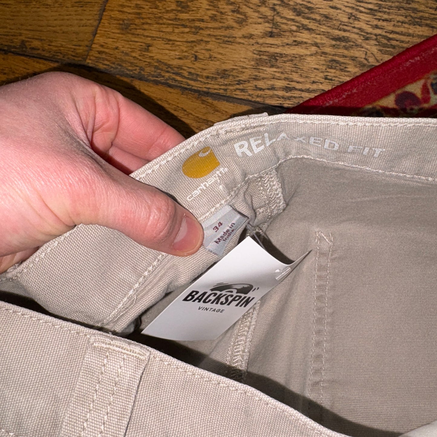 Vintage Carhartt Workwear Cream Baggy Carpenter Shorts - 36