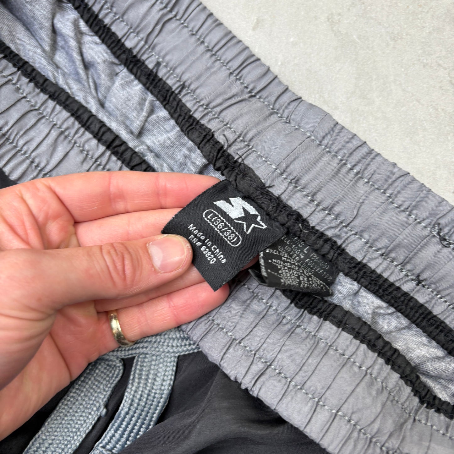 Vintage Starter Black Baggy Tracksuit Sweatpants Track Pants Bottoms - L
