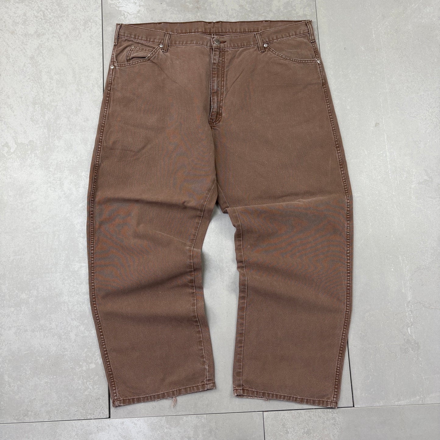 Vintage Dickies Workwear Carpenter Brown Baggy Trousers - 42