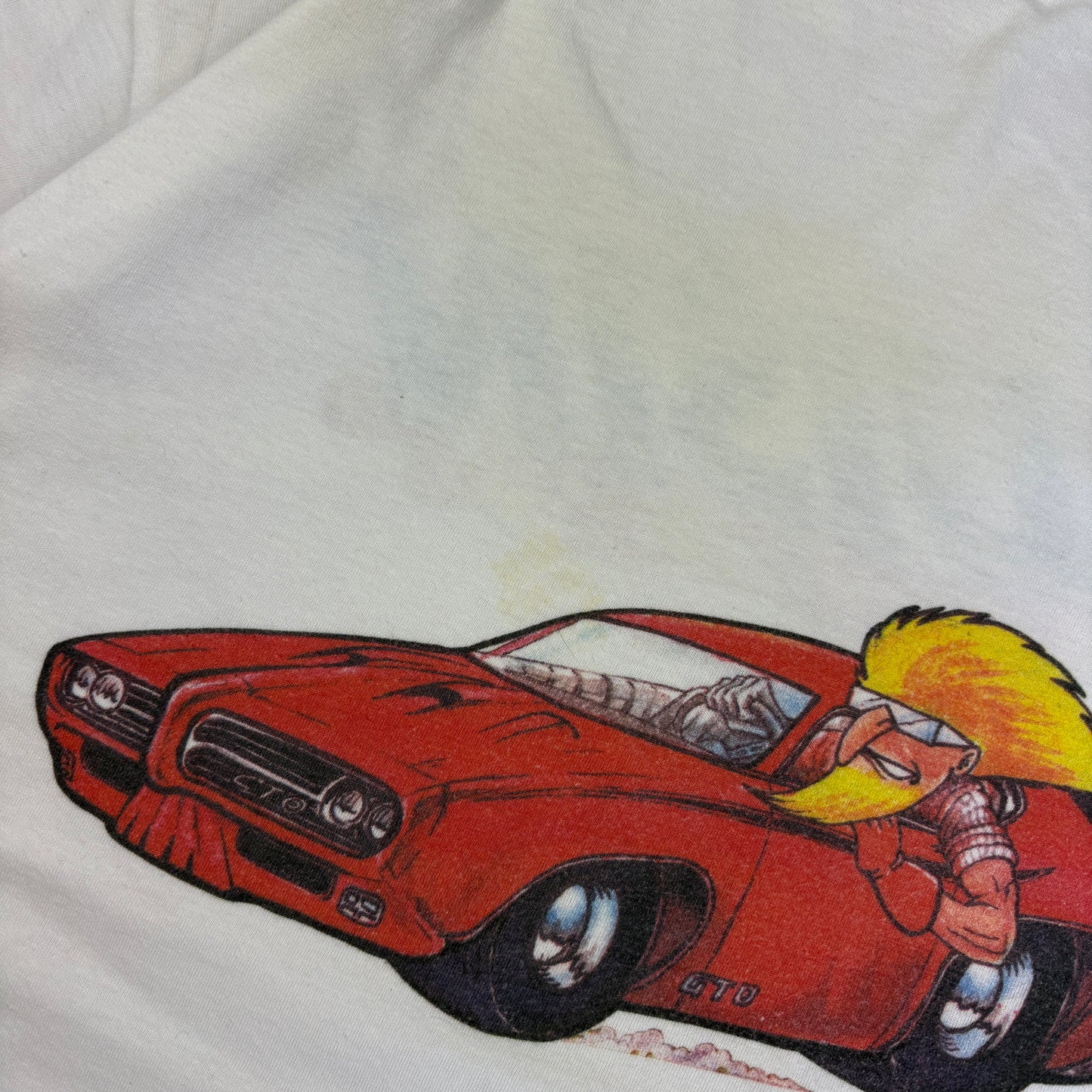 Vintage White Car Cruisin Boxy Graphic T-Shirt - XL