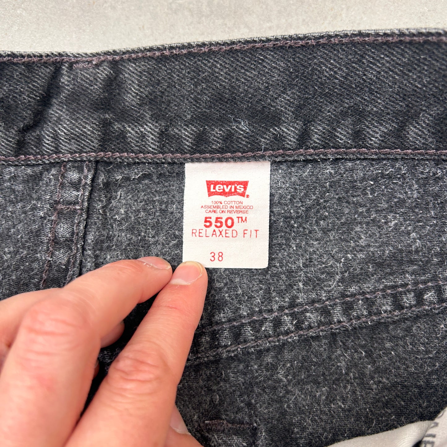 Vintage Levis 550 Baggy Denim Black Shorts - 36