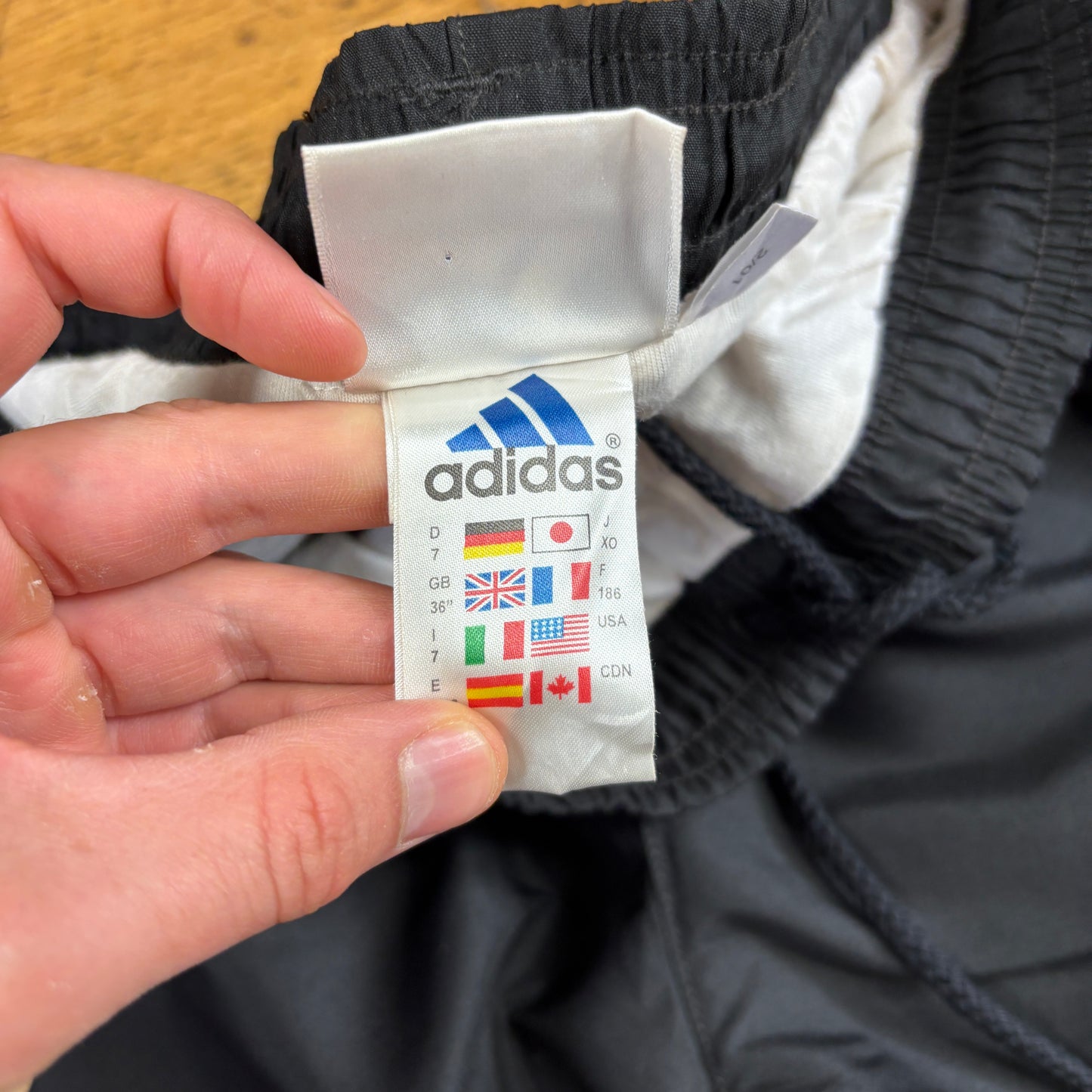 Vintage Adidas Black Baggy Tracksuit Sweatpants Track Pants Bottoms - L