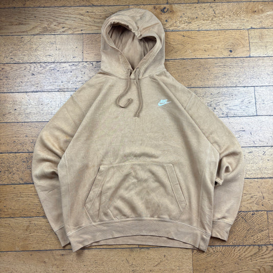 Vintage Nike Brown Embroidered Hoodie Sweatshirt - L