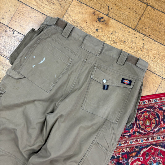 Vintage Dickies Brown Workwear Carpenter Baggy Trousers - 38