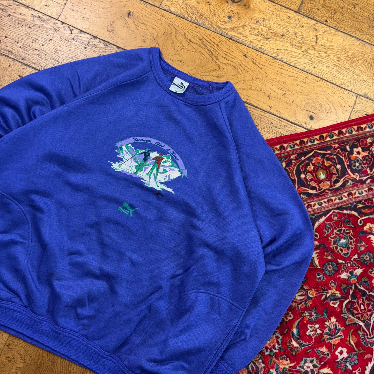 Vintage 90s Puma Skiing Purple Sweatshirt - XL