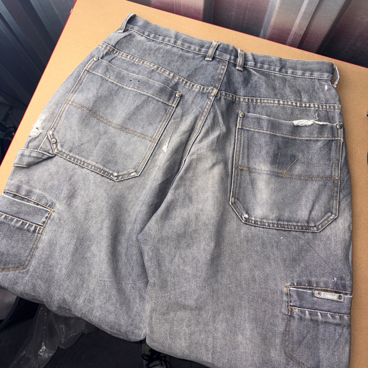 Freaky Massive Bob Embroidered Skate Hip Hop Y2K Baggy Jeans - 34S