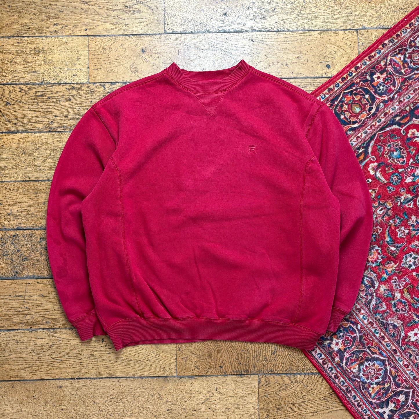 Vintage Fila Red Embroidered Sweatshirt - XL