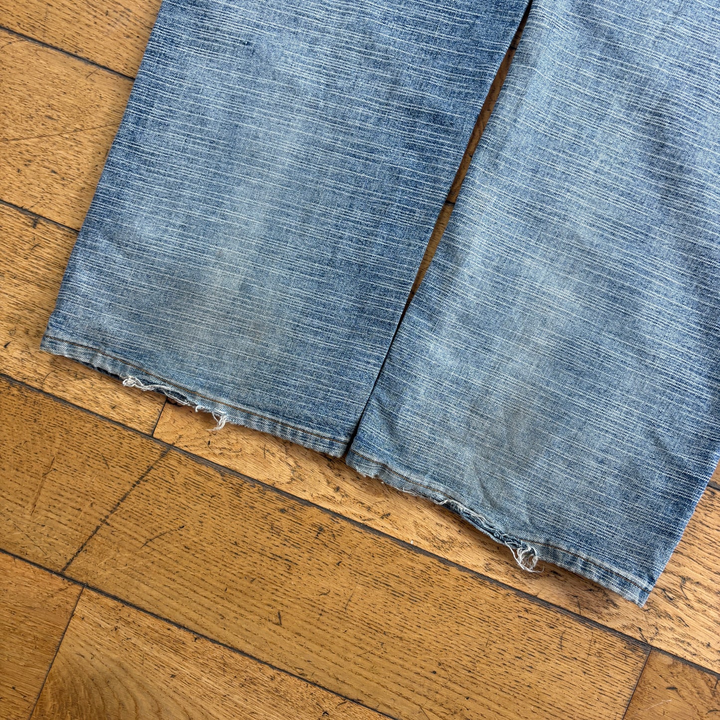 Vintage GS115 Blue Embroidered Y2K Hip Hop Baggy Jeans - 38