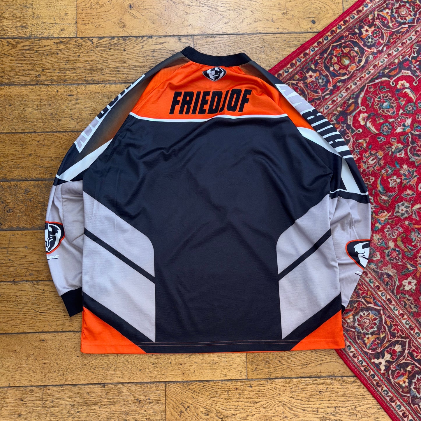 Vintage Thor Motocross Racing Long Orange Black Sleeve Graphic T-Shirt - XL