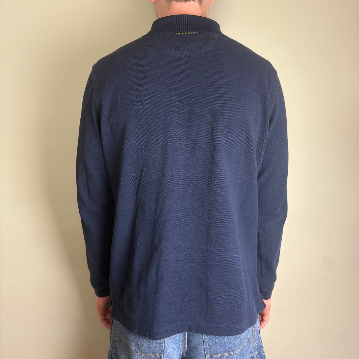 Vintage 90s Adidas Equipment Navy Rugby Polo Shirt - L