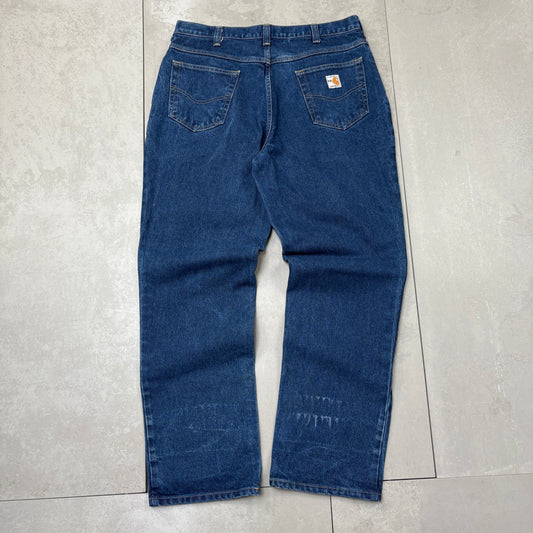 Vintage Carhartt Blue Workwear Carpenter Baggy Jeans - 36