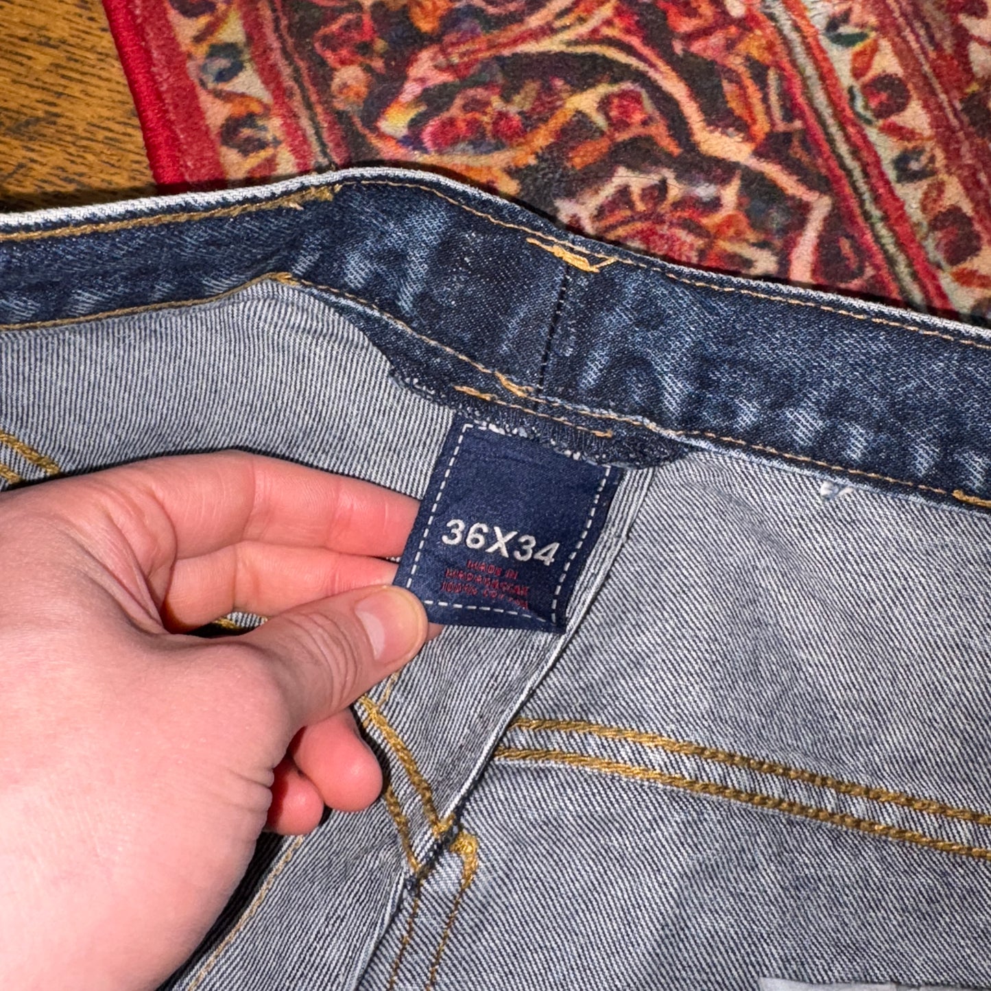 Vintage US Polo ASSN Blue Carpenter Embroidered Y2K Hip Hop Baggy Jeans - 34L