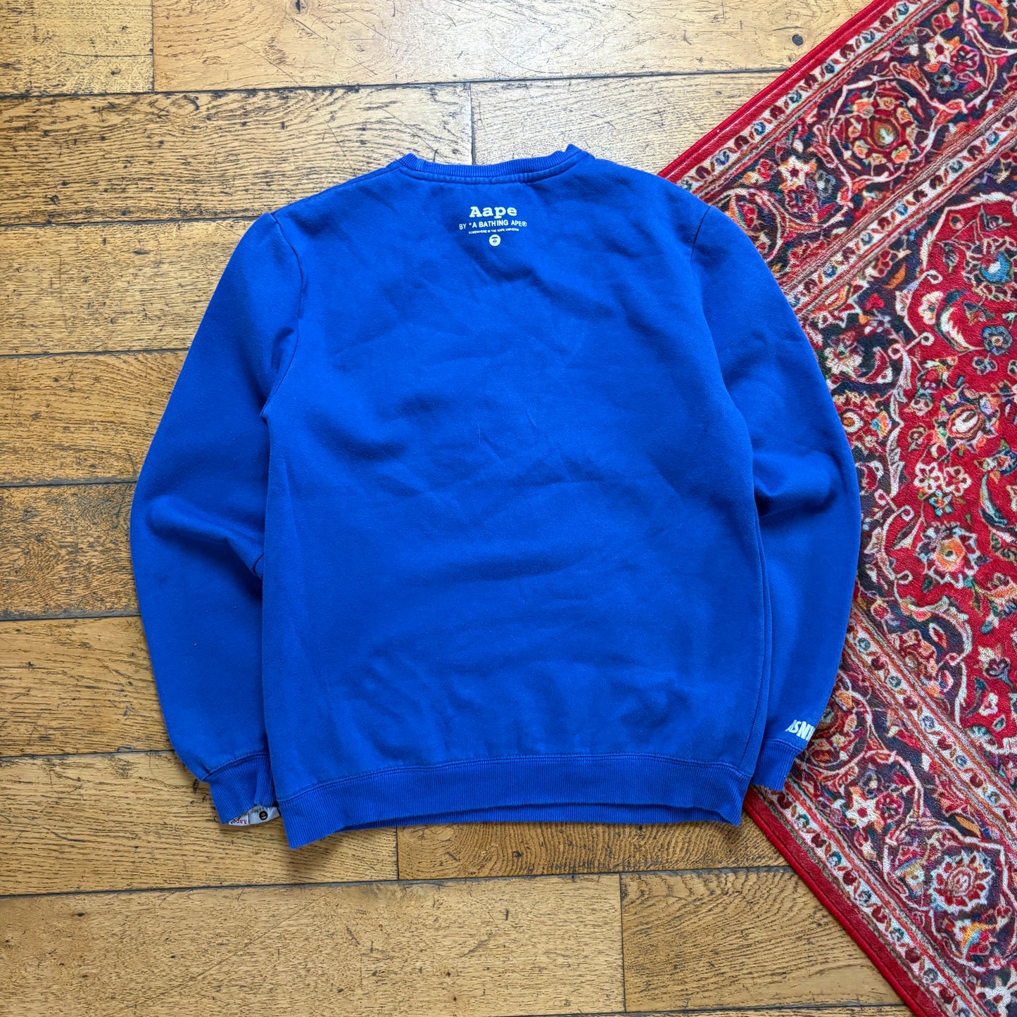 Vintage Bape Bathing Ape Blue Aape Sweatshirt - XS