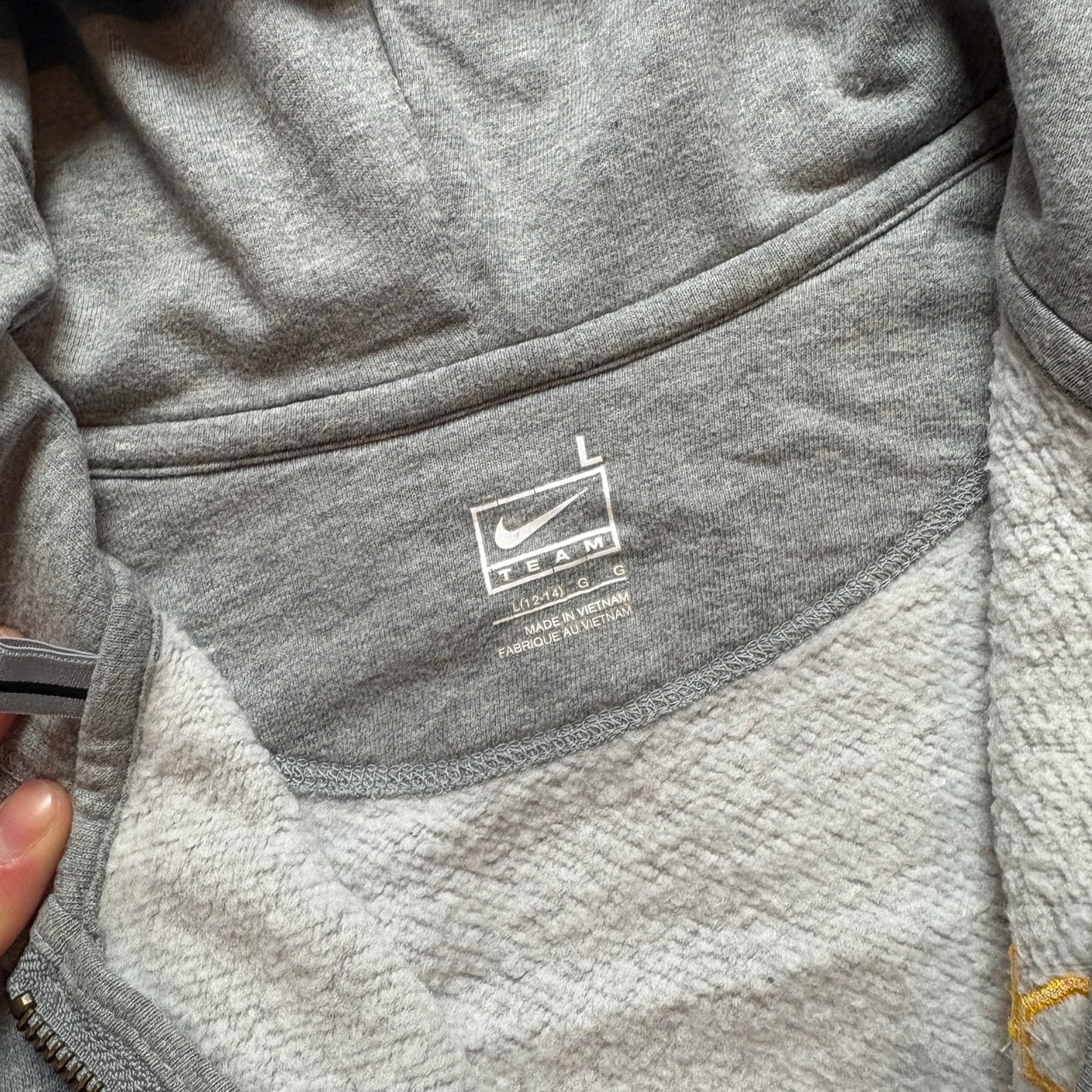 Vintage Nike Grey LSU Hoodie Embroidered Sweatshirt - S