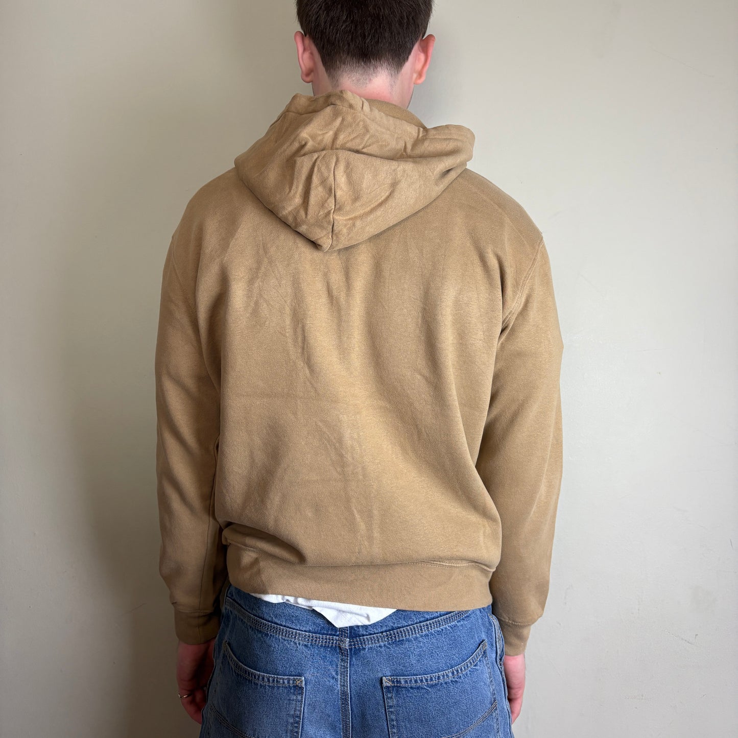 Vintage Gap Brown Spellout Zip Hoodie Embroidered Sweatshirt - S