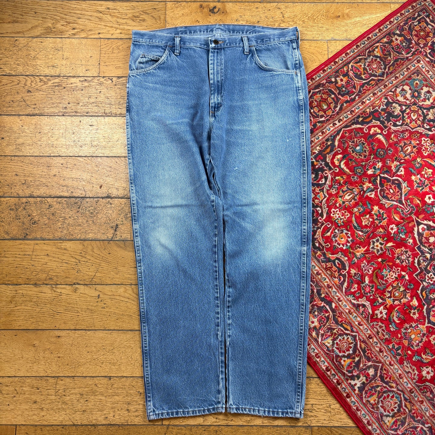 Vintage Rustler Blue Straight Denim Workwear Jeans - 40