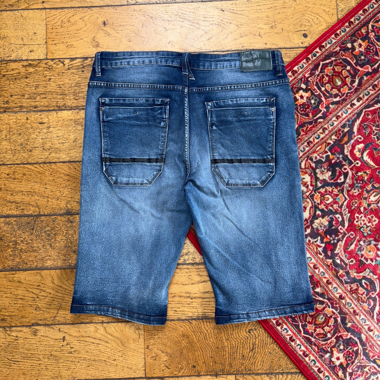 Vintage Blue Hip Hop Shorts Jorts - 36